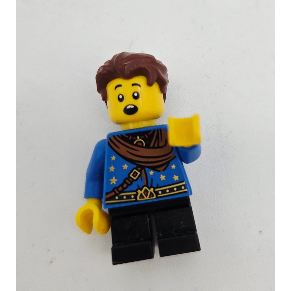 Male Boy Lego minifigure wizard top. mixed head/pants black surprise